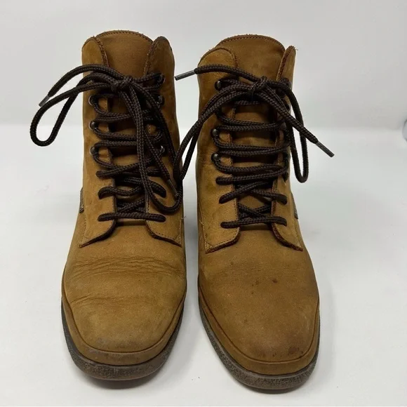 Mephisto Air Jet Tan Light Brown Leather Lace Up Ankle Boots Size 7 - Picture 5 of 12